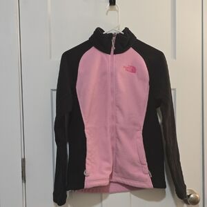 The North Face Pink and Black Swim Set with Rash Guard Style